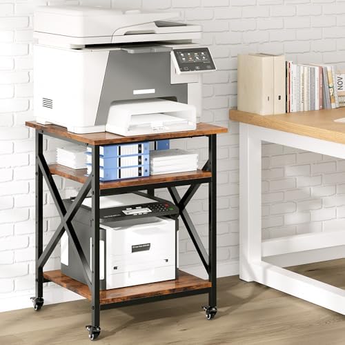 23.6"x23.6"x30.3" Printer Stand with Adjustable Storage Shelf - Image 3
