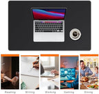Mydours 36" x 24" XL Large Desk Mat - PU Leather Full Desk Mouse Pad, Black - Image 6