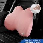 Skechers Women’s Lumbar Pillow,Memory Foam Lumbar Support Pillow for Office,Chair Lower Back Pain Relief Lumbar Pillow,Ergonomic Design Back Support Pillow for Office Chair,Car,Home,Travel,Pink - Image 2