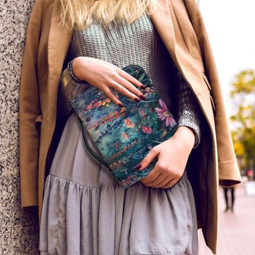 Psychedelic Floral Bible Cover for Women Men PU Leather Bible Carrying Case with Top Handle - 9.2×1.6×6.3 Inch - Image 5