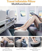 Sunany Inflatable Travel Foot Rest Pillow, Airplane Bed for Kids and Toddler, Adjustable Height Portable Car Leg Rest Pillow, Suitable for Airplane, Trains, Cars, Home, Office and Any Travel (2 Pack) - Image 2