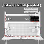 Desktop Bookshelf, Multi-Size pegboard Storage Organizer Rack, Dorm Desk Shelf, Desk Hutch, Desk top Storage Rack, Student Desktop Storage,Desk Shelves for top of des(White, 45.3" Lx9.9 Wx39 H) - Image 2