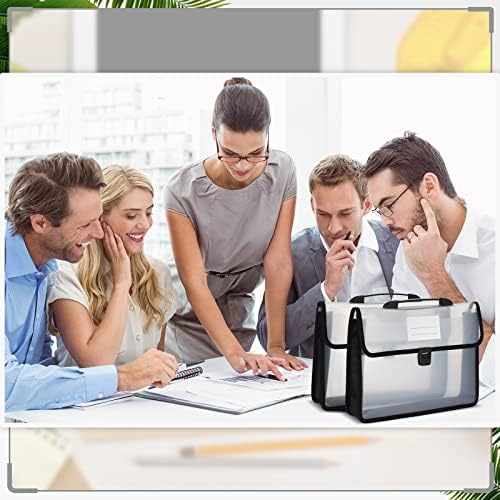 Colarr 15 Pack Plastic Expanding File Folders with Handles, Black, Black - Image 5