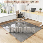 Tempered Glass Chair Mat for Carpet, 40"x60" Grey Floor Mat - Image 2