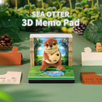 3D Calendar 2027, Desk Time Piece Calendar 2027,Tear-Away 3D Paper Art Notepad w LED Lights,Creative 3D Memo Artsy Pad Calendars, DIY Paper Carving Gift (Sea Otter) - Image 2