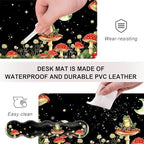 Mouse Pad,Large Desk Mat Set, 4in1 XL Mousepad + Keyboard Wrist Rest+Mouse Wrist Rest+Coaster with Ergonomic Desk Pad for Home Office Table Computer Cover -Aesthetic Mushroom Frog - Image 3