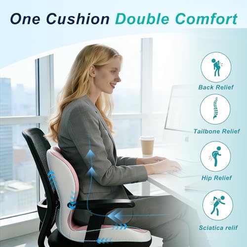 Seat Cushion for Office Chair, Ergonomic Cushion with Lumbar Support Pillow - Image 4