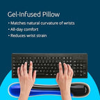 Kensington Slim Duo Gel Wrist Rest for Low Profile Keyboard, Wrist Pad for Keyboard, Ergonomic Wrist Pad for Computer, Non-Skid Computer Pad with Wrist Support, Blue K62441WW, 19" x 3.7"x 0.7” - Image 3
