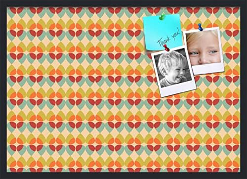 PinPix 34x24 inch Cork Bulletin Board. This Decorative Framed Pin Board Comes with Abstract Pattern in Color Design and Satin Black. Ideal for Home, Office Decor or School (PinPix-564) by PinPixBulletinBoards