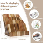 Acacia 8.5×11 Inch Magazine Display Stand 4-Tier For 6×9 inch Brochure Pamphlet Flyer Menu Holder Countertop Display Stand Literature Organizer For Office Home - Image 2