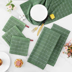 Homaxy Cotton Terry Kitchen Towels and Dishcloths Set of 10, Grass Green - Image 6