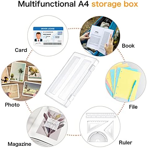 Outus 6 Pieces A4 Plastic File Box, Paper Photo Clear Storage Case - Image 4
