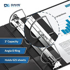 Premium Economy 3-Ring Binder, Spine Label, 3" Round Rings, Black, 6 Pack - Image 2