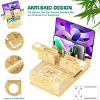 Bamboo Wireless Charging Station for Multiple Devices,Wood Charging Station - Image 4
