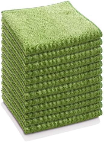 E-Cloth Microfiber Cloth, World's Leading Premium Microfiber Cleaning Cloth, Twice as Durable as Competition, 1 Year Guarantee, Ideal for Kitchen, Countertops, Sinks, and Bathrooms, Green, 12 Pack by E-Cloth