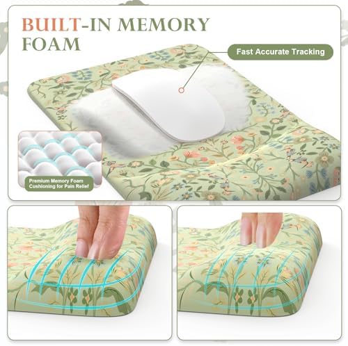 iCasso Mouse Pad with Wrist Rest, Large Desk Mat Set, Bean Green - Image 4