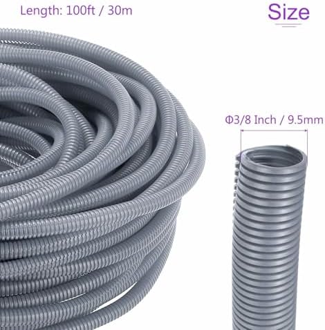 DMiotech 100ft Wire Loom Split Tubing 3/8 Inch(9.5mm) ID Gray - Image 3