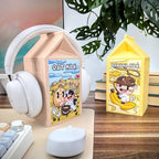 Milk Carton Headphone Stand - Universal Headset Holder - Cute Headphone Stand Hanger - Kawaii Desk Accessories - Pink Gaming Setup - Sturdy Desk Headset Mount (Oat Milk) - Image 2