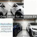 EV Charger Retractable Cord Reel, Sliding Ceiling Cableway, Overhead EV Charging Cable Organizer for 2-Car Garage, 6.6 ft Reach, Tesla NACS & J1772 Compatible - Image 3
