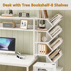 63" L Shaped Desk with Bookshelf, Drawers and Hutch for Home Office - Image 4