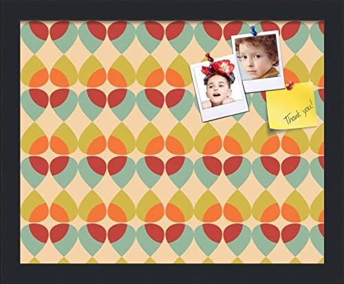 PinPix 15x12 inch Cork Bulletin Board. This Decorative Framed Pin Board Comes with Abstract Pattern in Color Design and Satin Black. Ideal for Home, Office Decor or School (PinPix-564) by PinPixBulletinBoards