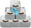 OrganiHaus 12x8in Canvas Storage Baskets, 6 Pack - Fabric Bins for Shelves by OrganiHaus