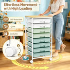SUNALLY Rolling Cart With 8 Drawers,Storage Drawer Cart for Craft Art,Green - Image 6