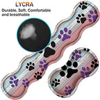Large Gaming Mouse Pad, Keyboard Wrist Rest + Mouse Wrist Pad + Coaster Combination Set, Memory Sponge Non-Slip Base. Suitable for Office and Home, Rainbow Wood Grain Black and Purple Dog paw - Image 2