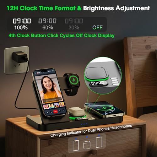 Dual Phone Foldable Wireless Charging Station for Apple, Couple&Family Use - Image 5