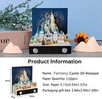 3D Sticky Note Paper Memo Pad,Fantasy Castle Notepad 3D Paper Card Craft Character Silhouette Desk Decoration DIY Creative Gift - Image 2
