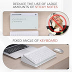 TOWON Compact Glass Desktop Whiteboard with Storage 12x7 in, White - Image 4