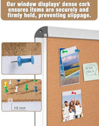 Mifuro 28"x26" Enclosed Bulletin Board, Lockable Weather-Resistant Aluminum Cork Noticeboard for School & Office, Silver Frame w/Cork - Image 6