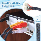 Pangda Braided Wire Loom 1'' X 300 Ft, Black-Blue - Image 3