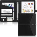 Toplive Padfolio 3 Ring Binder Organizer Business Portfolio Folder for Women, A4/ Letter Size PU Leather Professional Portfolio Padfolio for Interview Conference Presentation, Black by Toplive