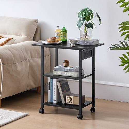 Lerliuo 3-Tier Printer Stand with Charging Station, Rolling Printer Table - Image 4