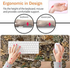Large XXL Gaming Desk Mat 31.5"x 11.8", Ergonomic Keyboard Wrist Rest & Mouse Pad Wrist Rest + Coaster Set, Non-Slip Base, Memory Foam, Office and Home, Camouflage Giraffe - Image 3