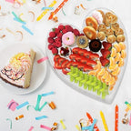 13.8" Acrylic Heart Shaped Charcuterie Board, Heart Plates for Dessert Appetizer Display, Love Serving Tray for Valentines Day Birthday Anniversaries Table Decorations Supplies - Image 4