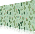 Desert Plant Print Office Desk Mat 31.5" x 15.7" Desktop Mat PU Leather Large Mouse Pad White Mousepad Non-Slip Table Mat for Girls, Women, Home, Work, Computer, and Gaming by Unknown