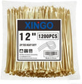 XINGO 12 Inch Gold Zip Ties 1200 PCS, 75 LBS Tensile Strength, UV Resistant Cable Ties, Premium Self-locking Plastic Ties for Indoor and Outdoor Use by XINGO