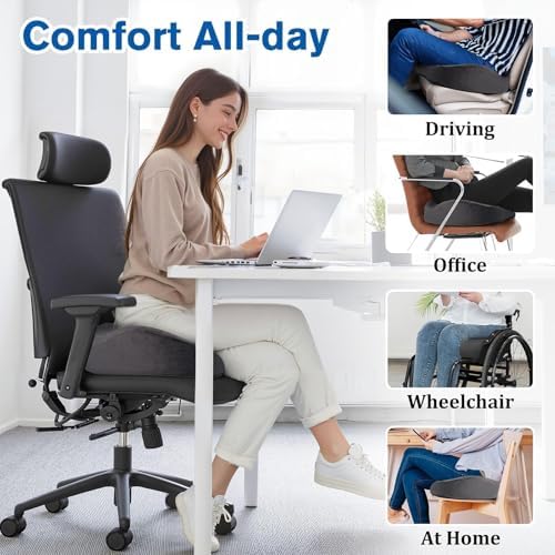 CushyOasis Seat Cushion, Office Chair Cushions, 5.28 in Thick (Grey) - Image 6