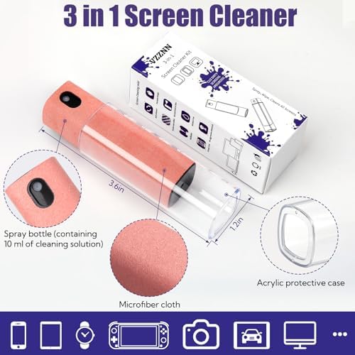 50 Pack Screen Cleaner 3-in-1 Screen Cleaner Spray and Wipe Built-in Cleaning Solution Touchscreen Mist Cleaner for All Car Screen Phone Laptop iPad TV Monitor,Pink - Image 2