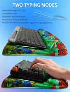 Ergonomic Wave Wrist Rest with Keyboard Stand, Cushioned Palm Rest, Comfortable Integrated Memory Foam for Natural Typing and Relieve Wrist Pain, Van Gogh Iris Flower - Image 2