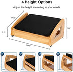 StrongTek Wooden Foot Stool Under Desk, Removable Cushion, 3 Angles - Image 3