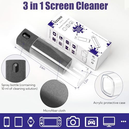 50 Pack Screen Cleaner 3-in-1 Screen Cleaner Spray and Wipe Built-in Cleaning Solution Touchscreen Mist Cleaner for All Car Screen Phone Laptop iPad TV Monitor,Gray - Image 2
