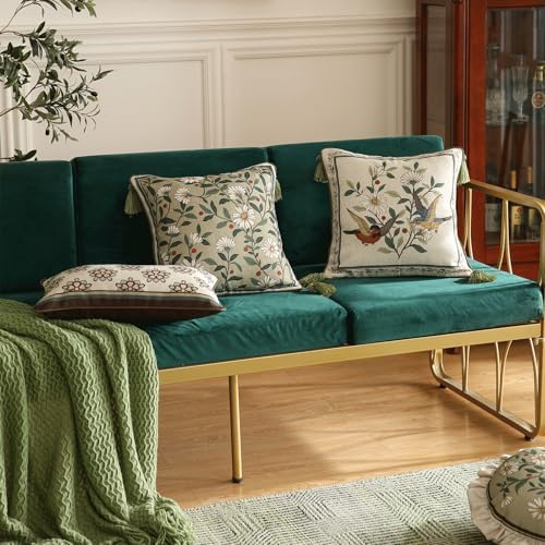 ISAENNE Designer Linen Square Throw Pillow Cover,Set of 2,18"x18"-Brune A - Image 7