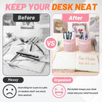 Segarty Pack of 9 Pencil Holders 3.9x4.2in, Round Mesh Pen Holder for Table Desk Organization, Large Pen Cup Container Set Desktop Accessories Organizer for Office Work Home Stuff Makeup Brush Storage - Image 4
