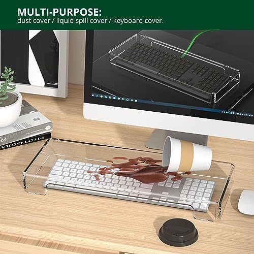 Acrylic Computer Keyboard Cover, Mechanical Keyboard Dust Cover PC Keyboard Cat Protector, Cat Keyboard Protector (2 Pack, Clear) - Image 6