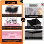 DocSafe 5200°F Fireproof Document Box with Lock,Heat Insulated File Organizer Storage with Pockets,Collapsible Portable Home Office File Safe Box with Handle for Hanging Letter/Legal Folders, Pink - Image 5