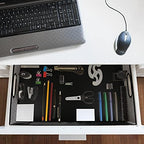 2 Pcs Desk Drawer Organizer, A4 Large Metal Mesh Desk Organizer Tray, Versatile Storage Box Set for Office Home Supplies,13 x 9 inches - Image 3