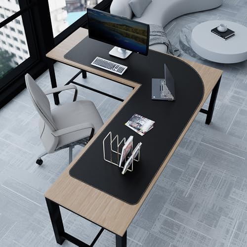 Chihein Leather Desk Mat L Shaped 61” x 72.8” x 23.6” (Black) - Image 5